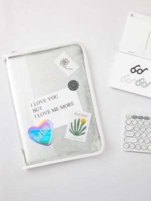 글리터 클리어 스터디 파우치