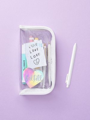 글리터 클리어 펜 파우치