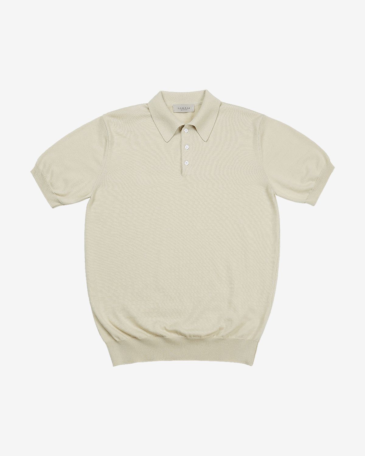 솔티(SORTIE) 14gg Silk Cotton Half Polo Knit (Beige)