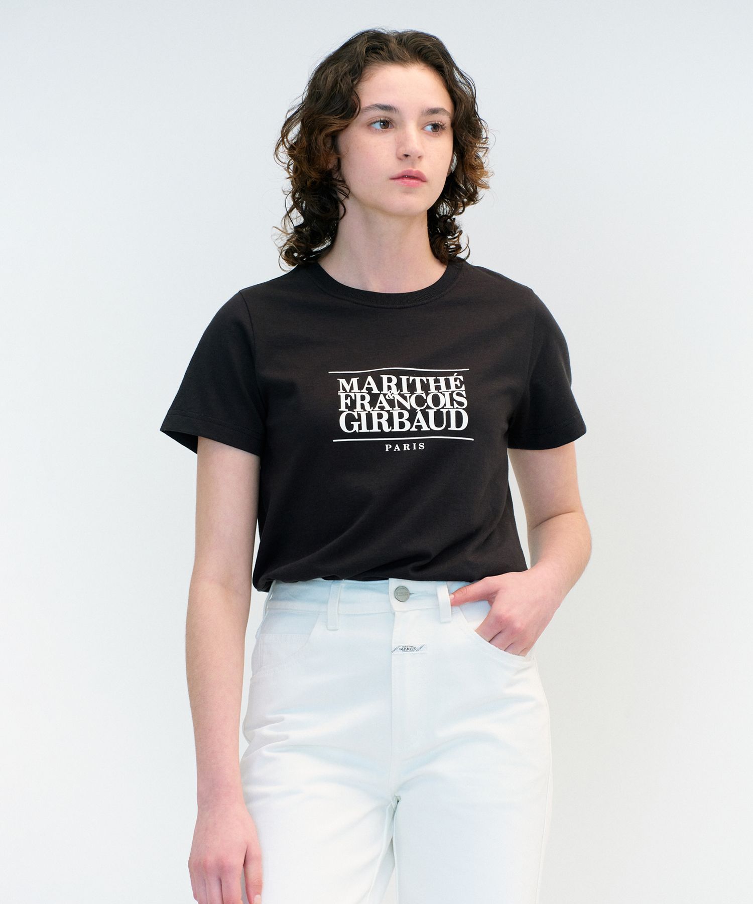 MUSINSA | MARITHÉ W CLASSIC LOGO TEE black