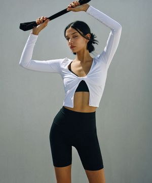 여성 요가복 DEVI-B0046-블랙 필라테스 바이커쇼츠 4부 반바지