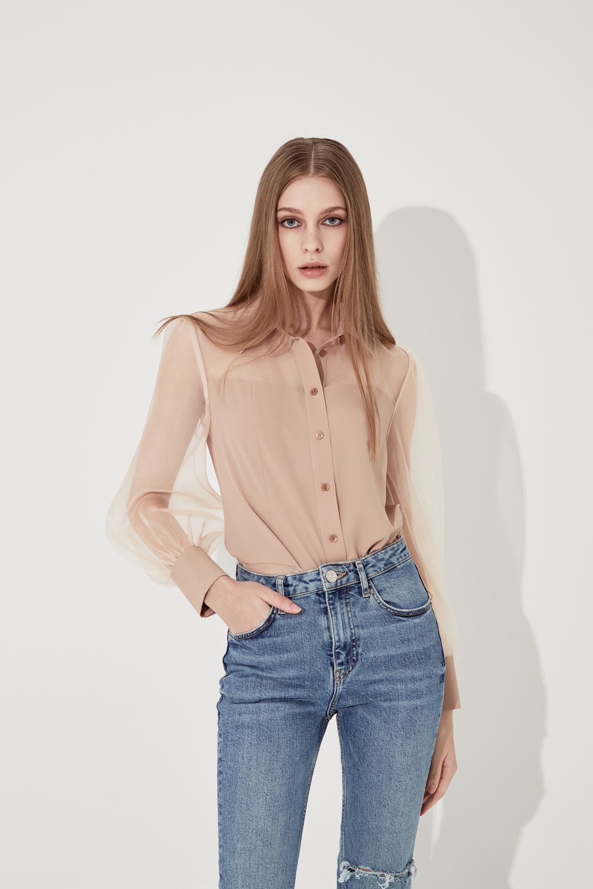 채뉴욕(CHAENEWYORK) Crispy Bustier shirts [Nude]
