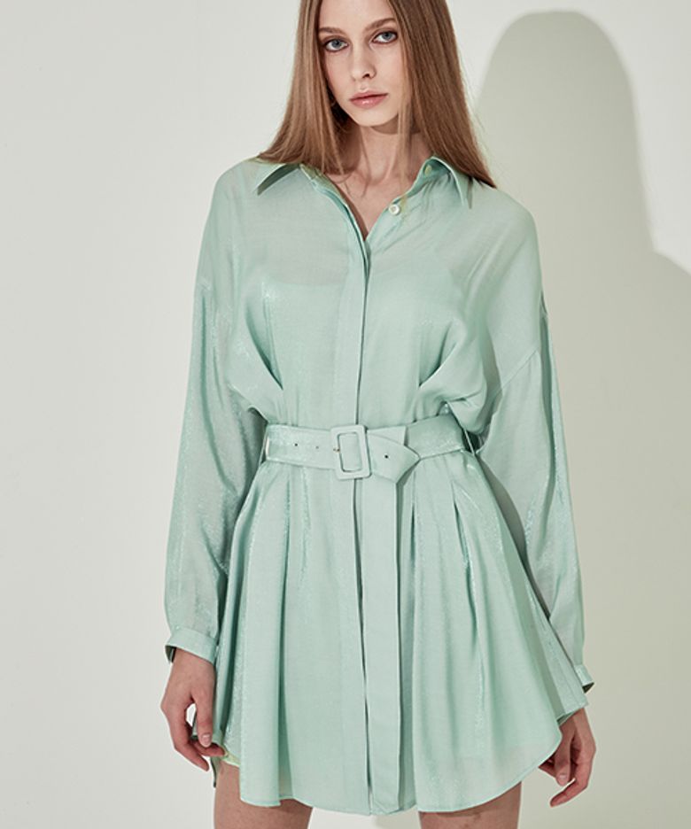 The Boss Long Silk Dress [Mint]