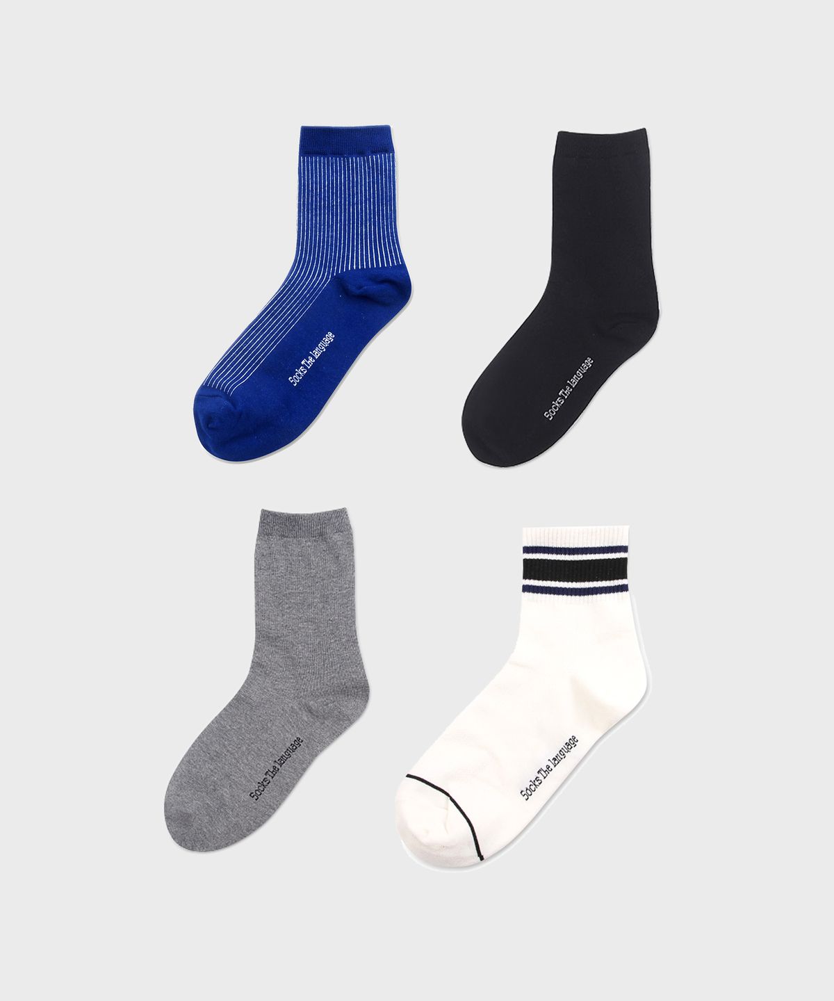 삭스더랭귀지(SOCKS THE LANGUAGE) 글루 중목양말 4종 SET