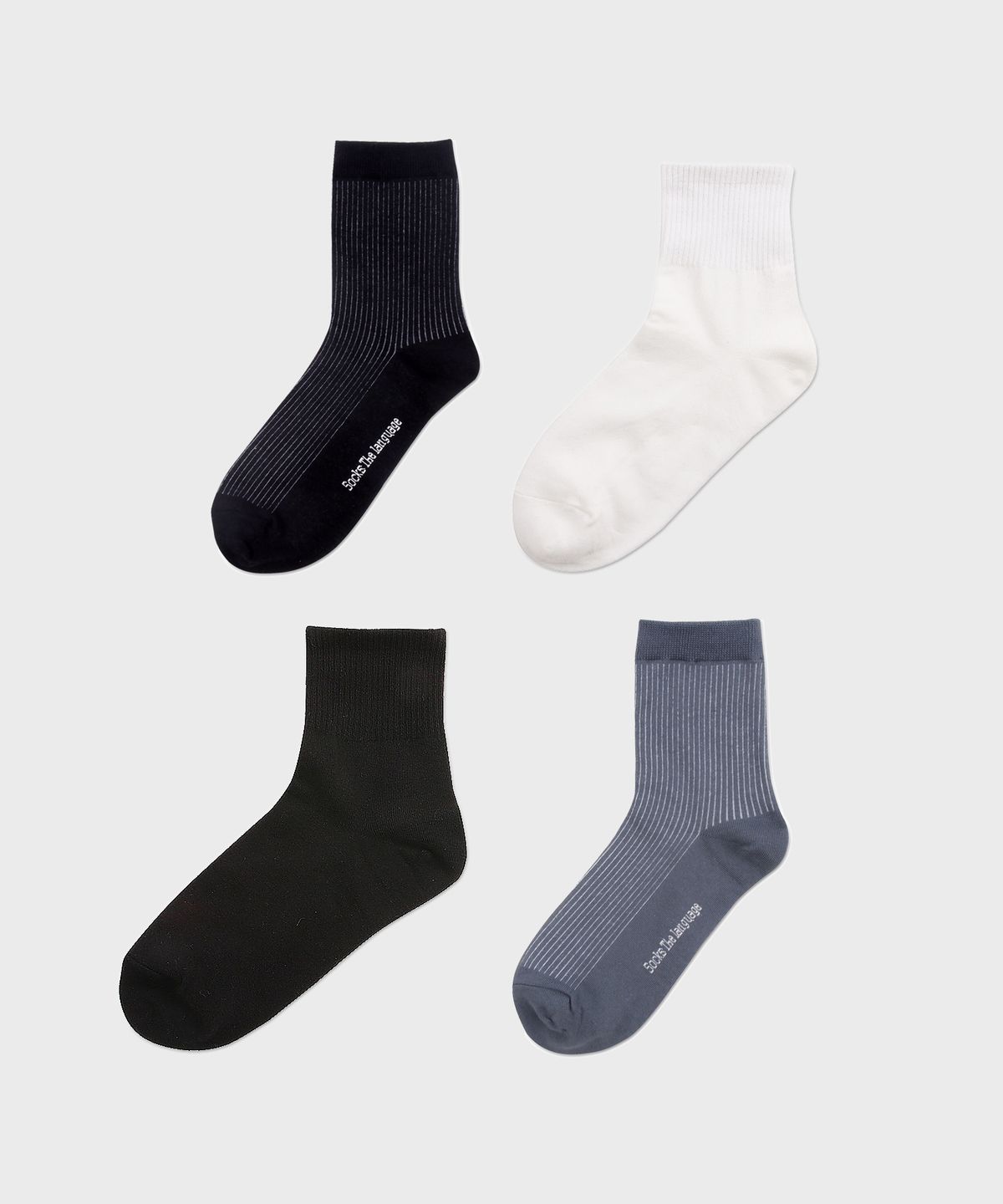 삭스더랭귀지(SOCKS THE LANGUAGE) 모노 중목양말 4종 SET