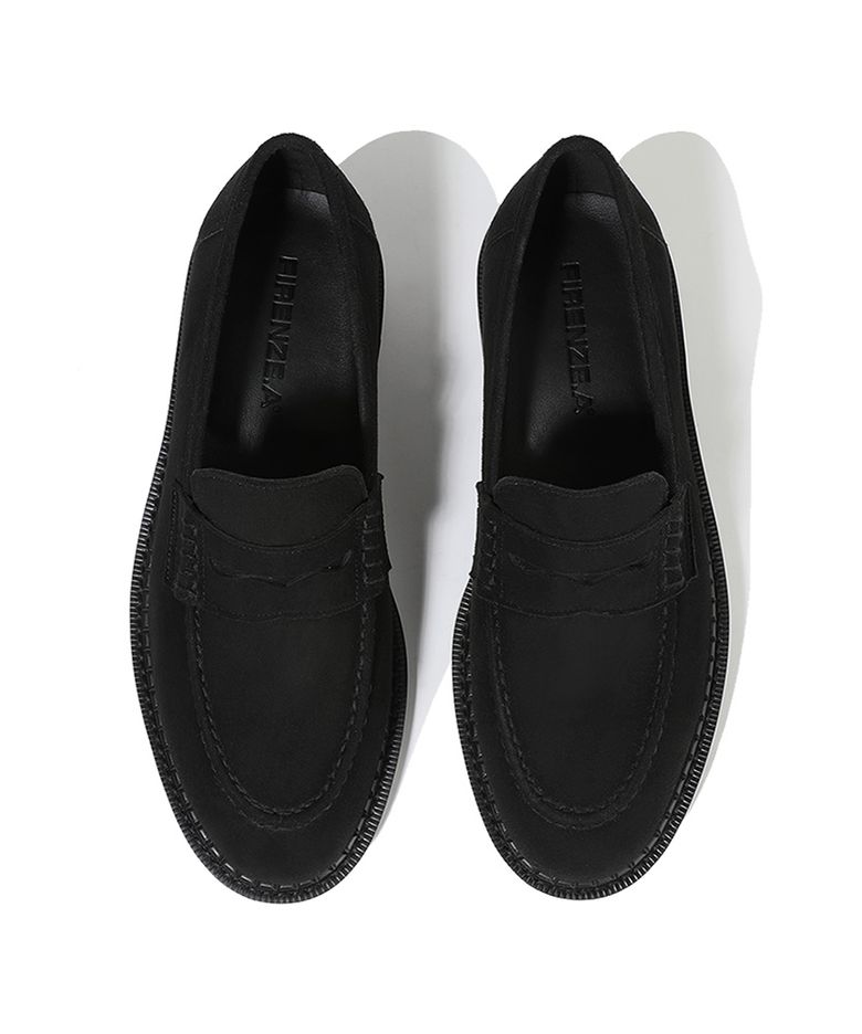이중웰트 베이직솔 유팁라인 스웨이드 페니로퍼 4031-QS [BLACK]