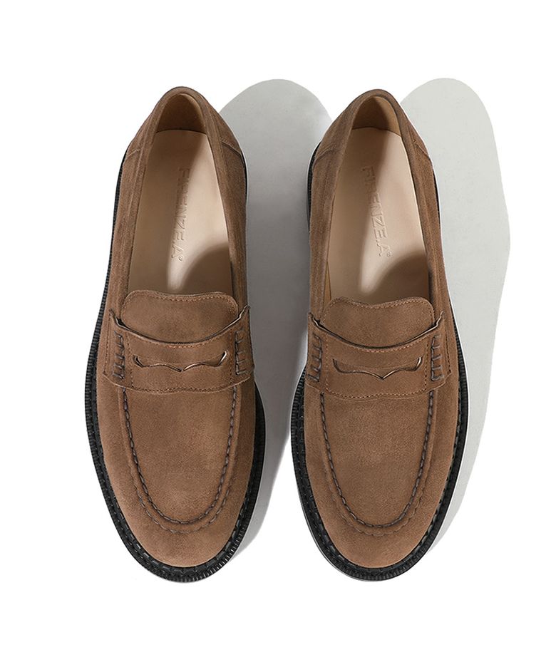 이중웰트 베이직솔 유팁라인 스웨이드 페니로퍼 4031-QS [MID BROWN]