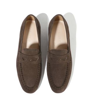 플랫디자인 슬림 유팁라인 스웨이드 페니로퍼 7100-QS [DARK BROWN]