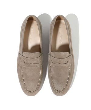 플랫디자인 슬림 유팁라인 스웨이드 페니로퍼 7100-QS [ASH BEIGE]