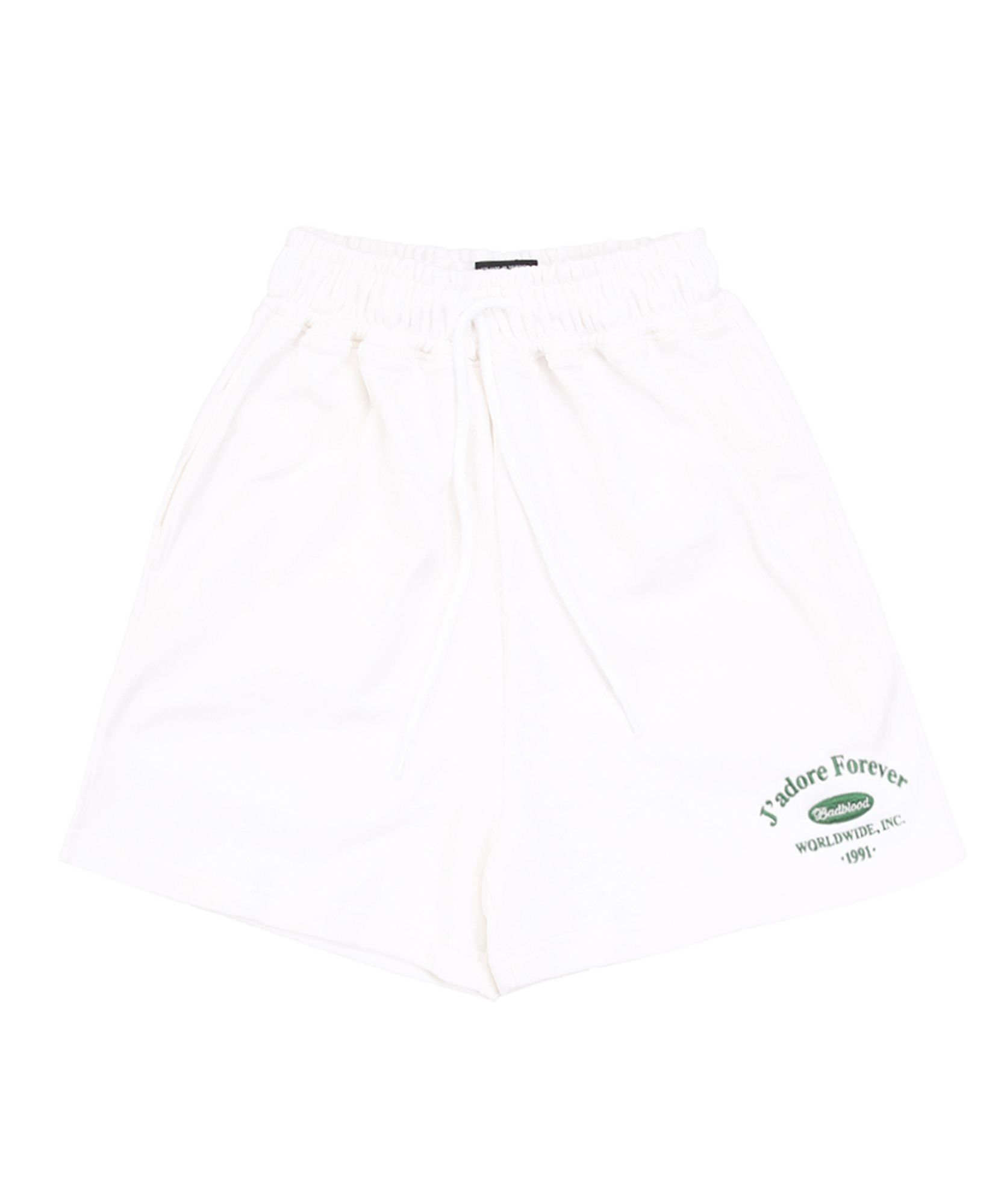 MUSINSA公式 | BADBLOOD Classic Logo Heavyweight Lounge Shorts - White