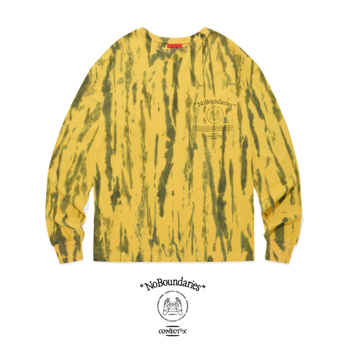 커넥트엑스(CONECTX) No Boundaries Embroidery Printing Tie-dye Long Tee (Mustard ver.)