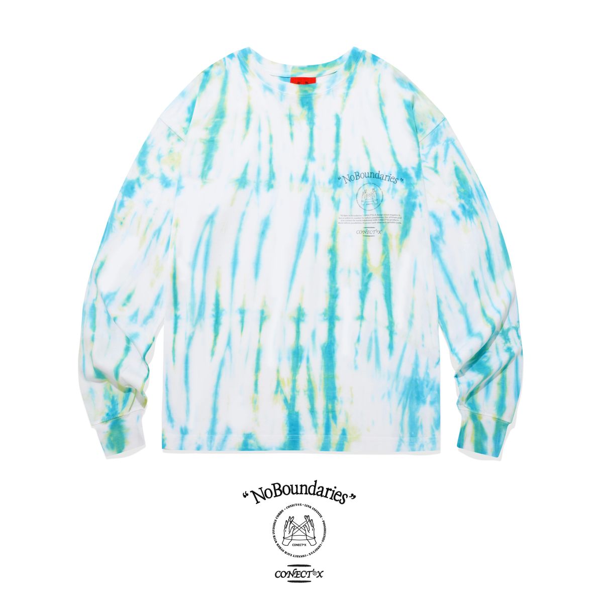 커넥트엑스(CONECTX) No Boundaries Embroidery Printing Tie-dye Long Tee (Sea Green & Mint ver.)
