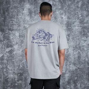 더스트 윈드 오버핏 가먼트 다이 반팔티셔츠_그레이