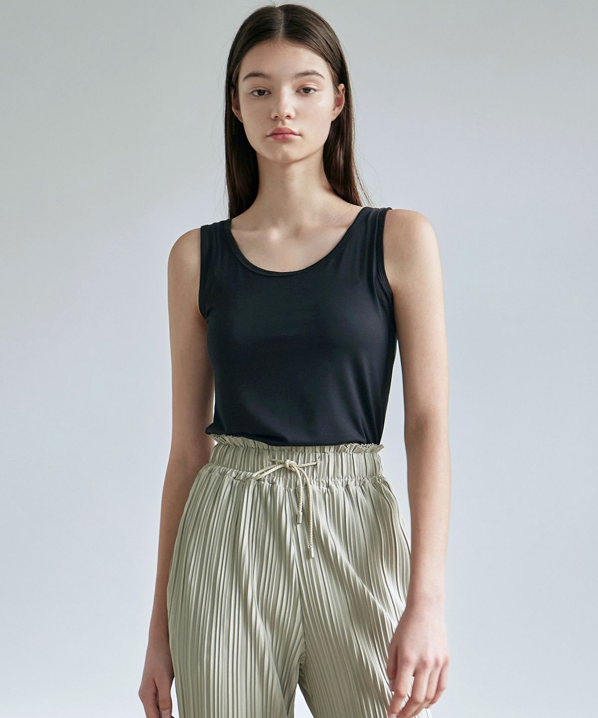 닉앤니콜(NICK&NICOLE) BASIC COTTON SLEEVELESS_BLACK