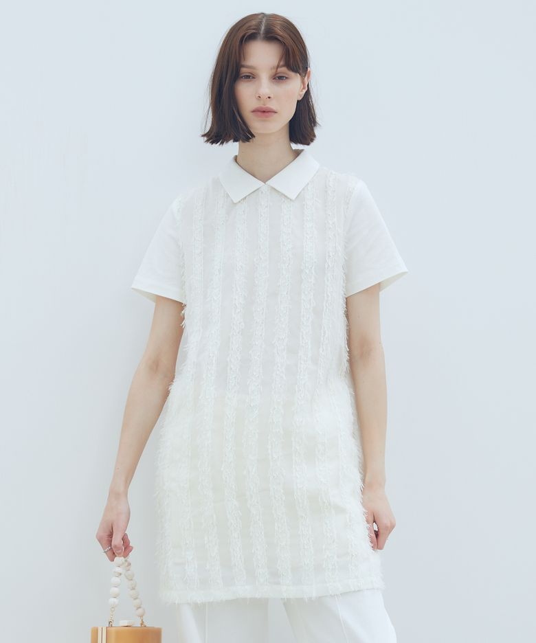 LQ COLLAR LACE DRESS(IVORY)