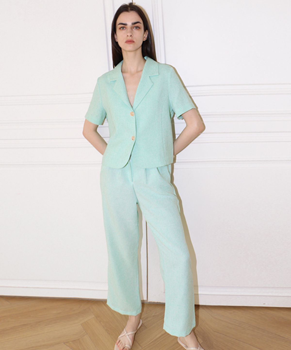 데미지니모닉(DAMAGE MNEMONIC) 팬시 트위드 민트 팬츠 _ Fancy Tweed Mint PT