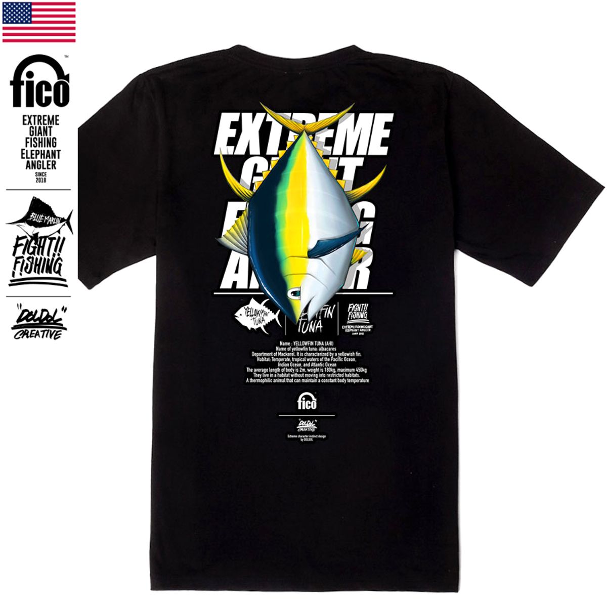 돌돌(DOLDOL) FICO_tshirts-52 익스트림 낚시 브랜드 피코 캐릭터 그래픽 티셔츠