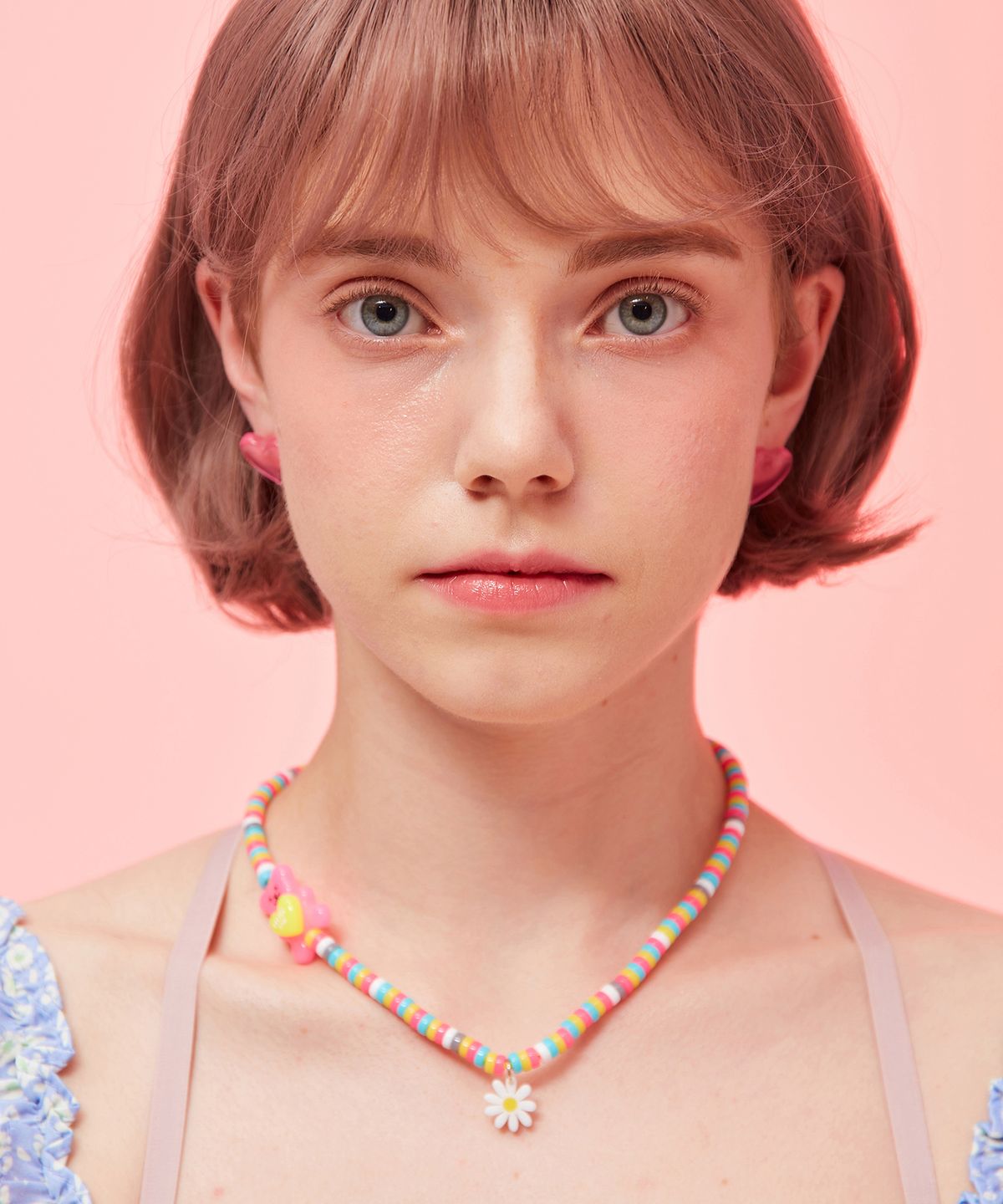 마이부(MY BOO) My TeddyBear Necklace - neon pink