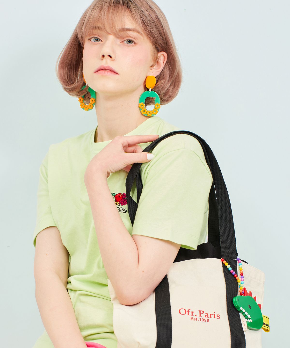 마이부(MY BOO) Crr Dino Mirror Keyring - green