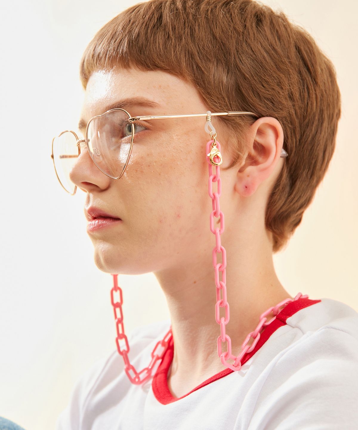 마이부(MY BOO) MY TeddyBear Mask  Eyeglasses Chain - babypink