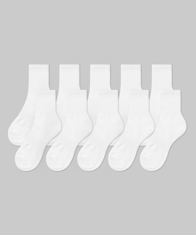 라이트웨이트 미들 삭스 10팩 [화이트]