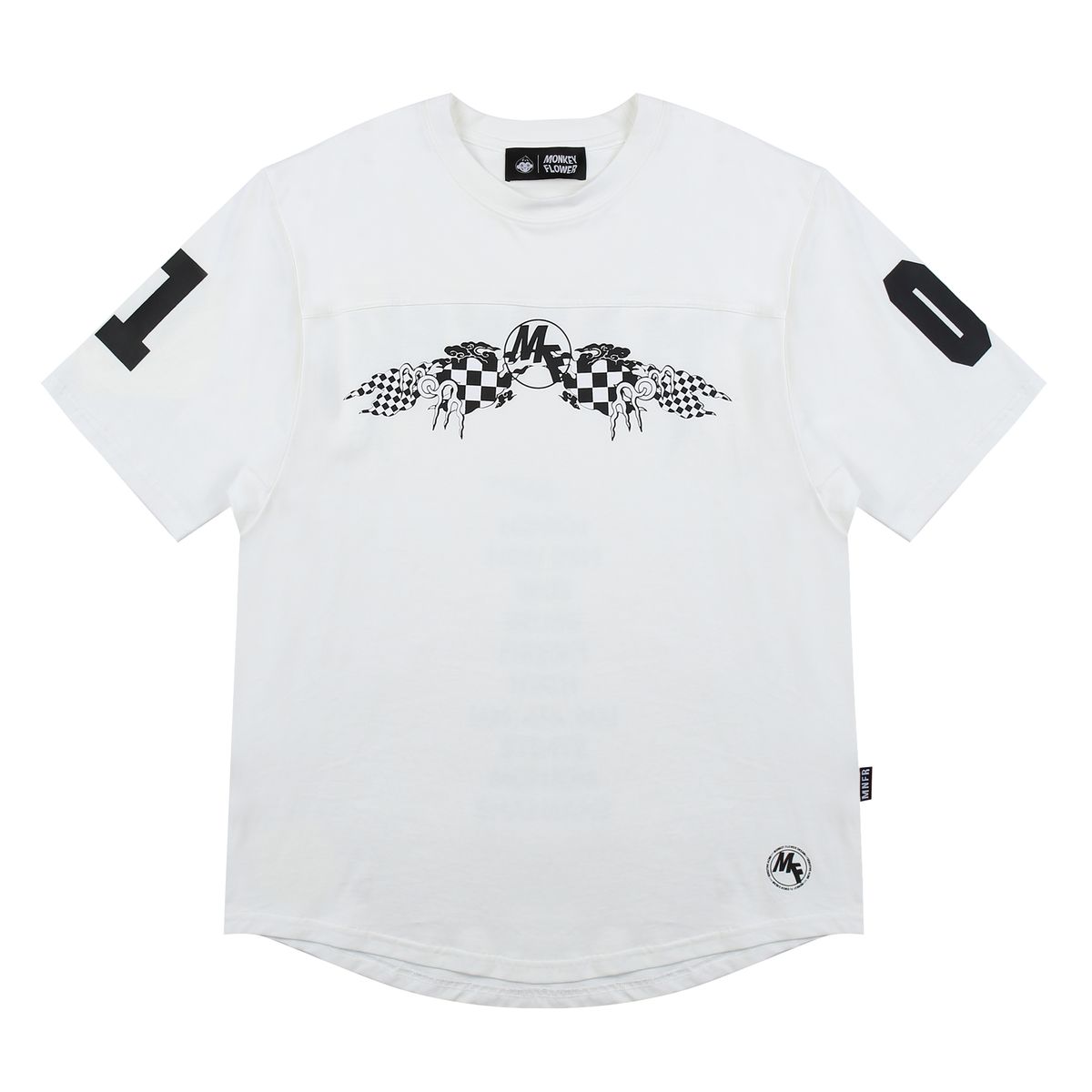 몽키플라워(Monkey Flower) 공용  크라우드 프린트 반팔티셔츠/MM1WTS17U WHITE