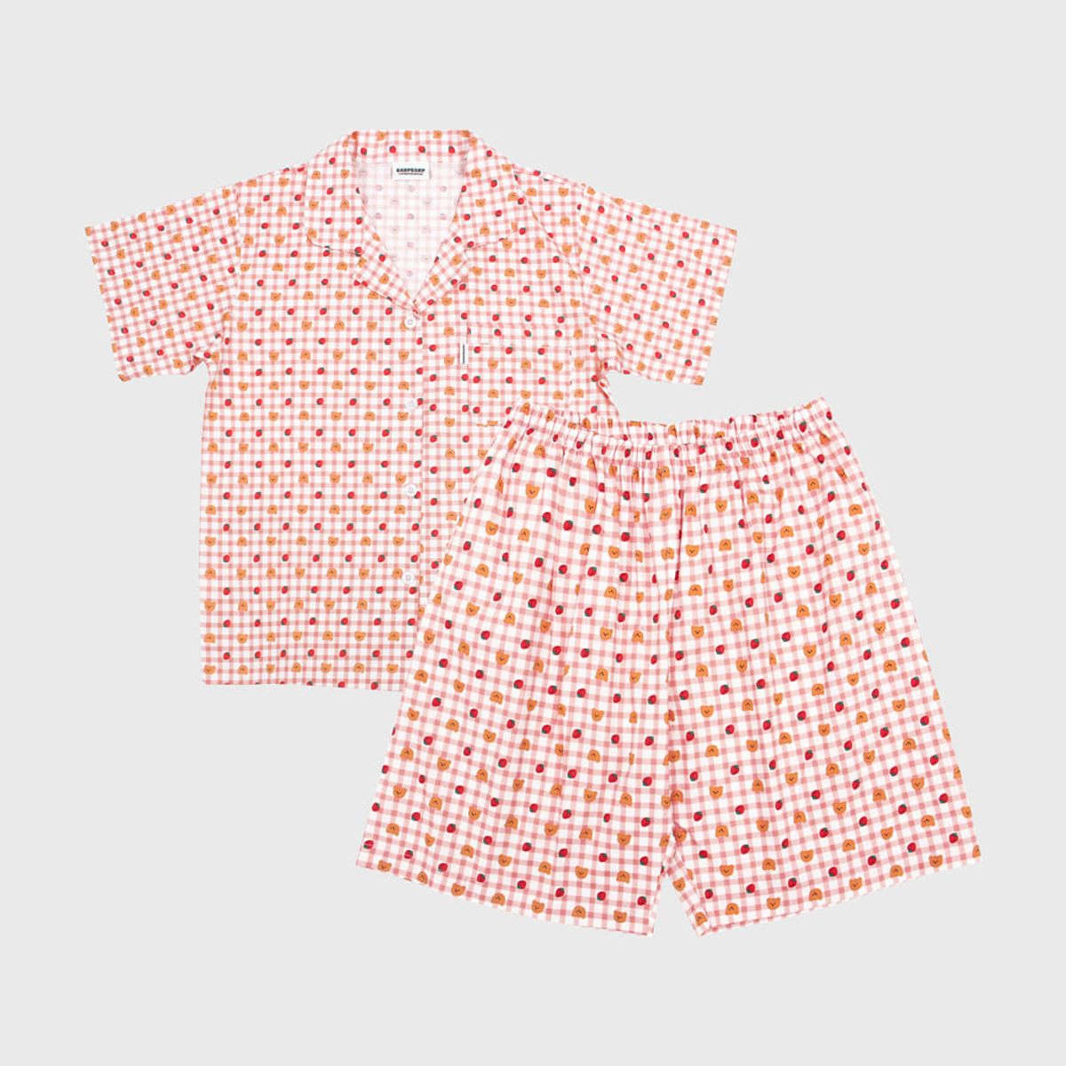 어프어프(EARPEARP) DOT STRAWBERRY CHECK_SHORT-PINK(파자마)