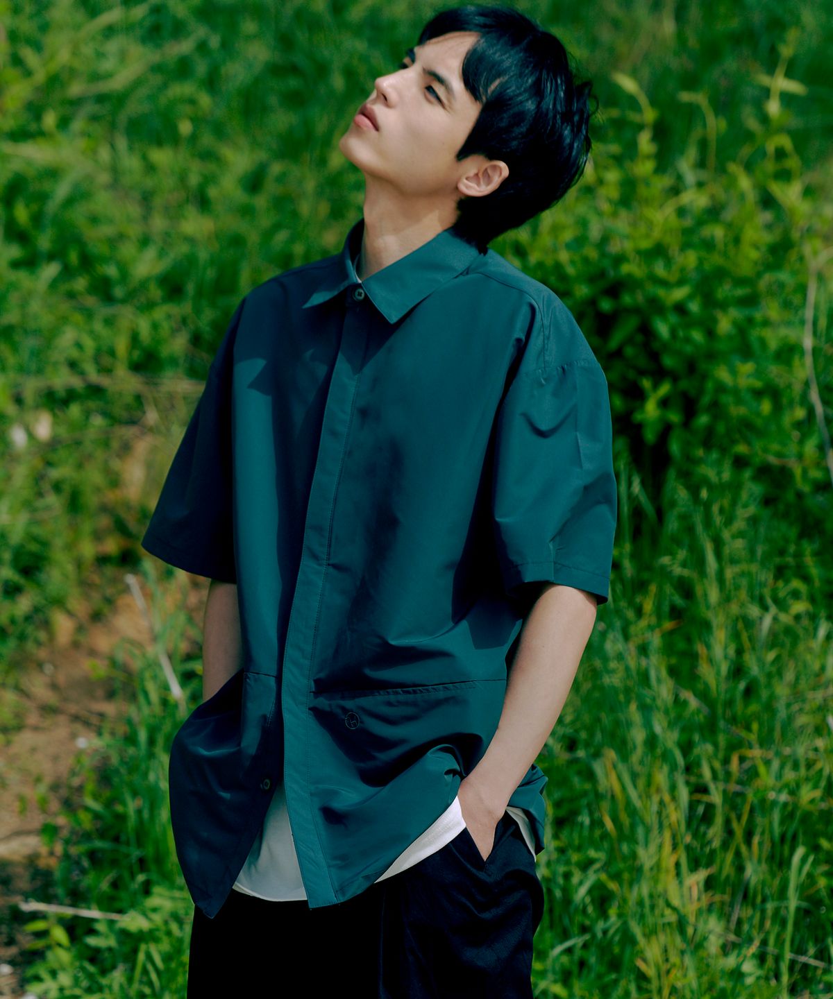 러스티치(RUSTEACH) FRONT POCKET SHIRT (DEEP GREEN)