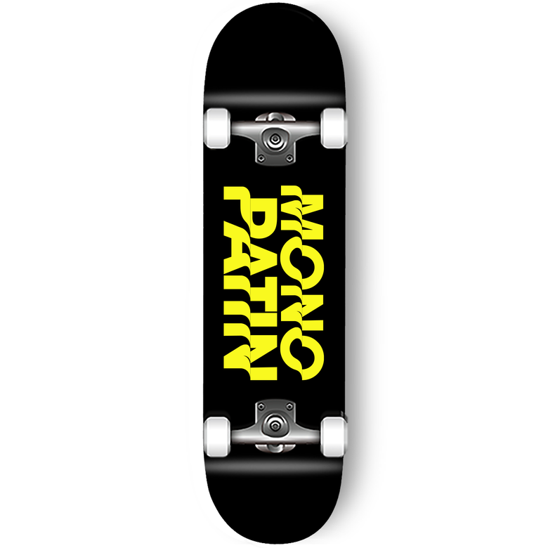 flag logo skateboard - neon yellow