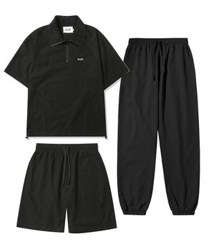 [SET] 스테디 라이트 반팔 아노락 3P 셋업 블랙