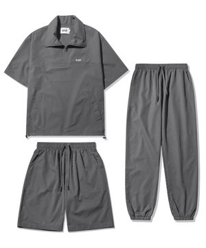 [SET] 스테디 라이트 반팔 아노락 3P 셋업 챠콜