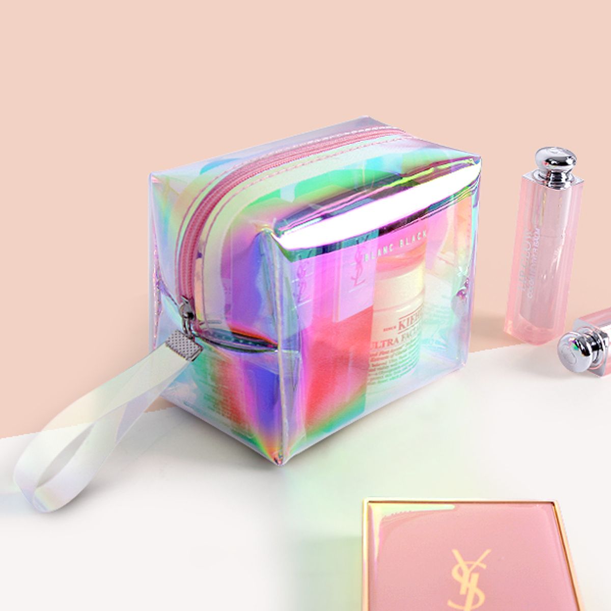 블랑블랙(BLANCBLACK) 홀로그램 큐브 파우치