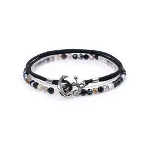 블랙마노279BK 써지컬스틸 앵커738BK 가죽 팔찌세트 (C2101-SE189_BK)