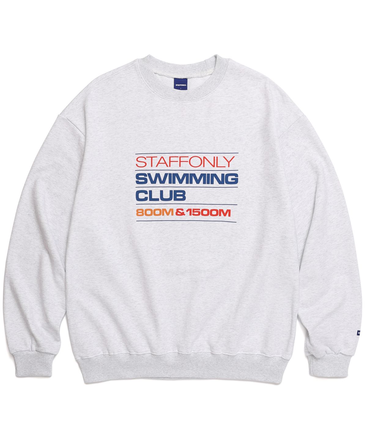스텝온리(STAFFONLY) SWIMMING CLUB SWEATSHIRTS (MELANGE WHITE)