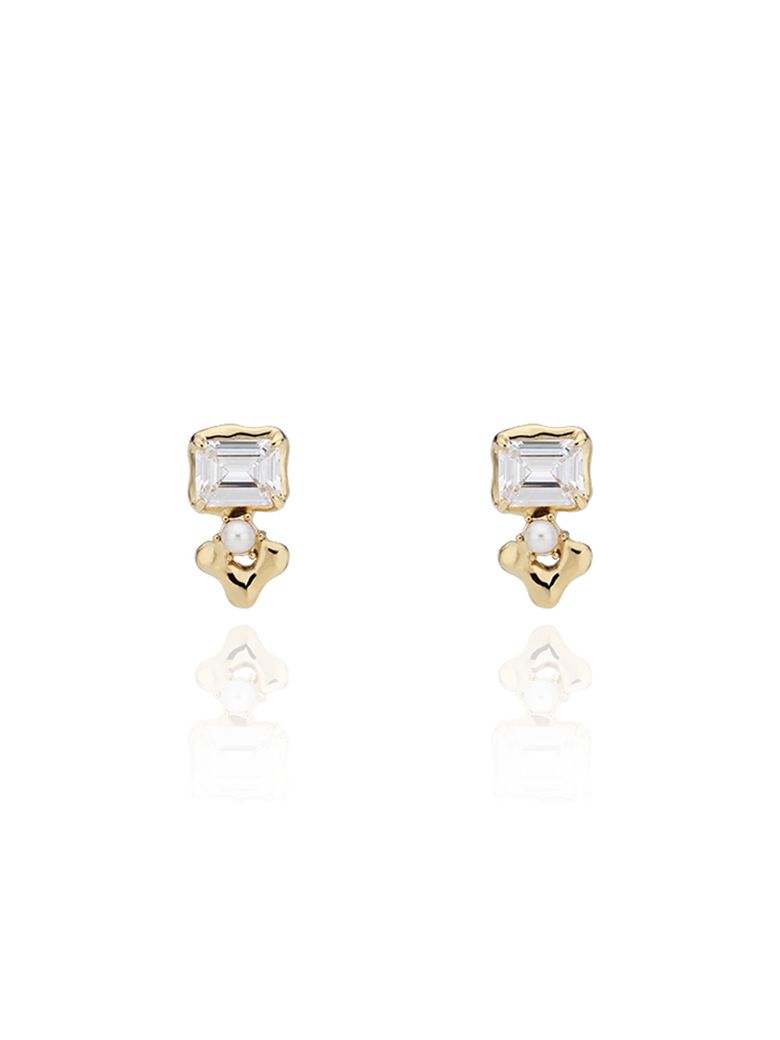 Water light earrings (Wihte)