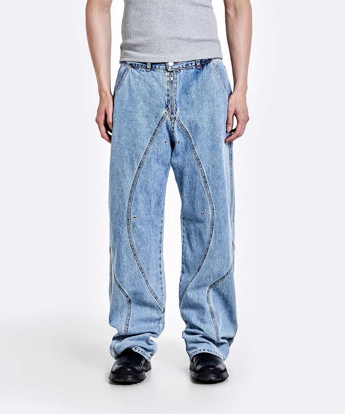 51퍼센트(51PERCENT) Tunnel Lining trouser (Denim) - Light Blue
