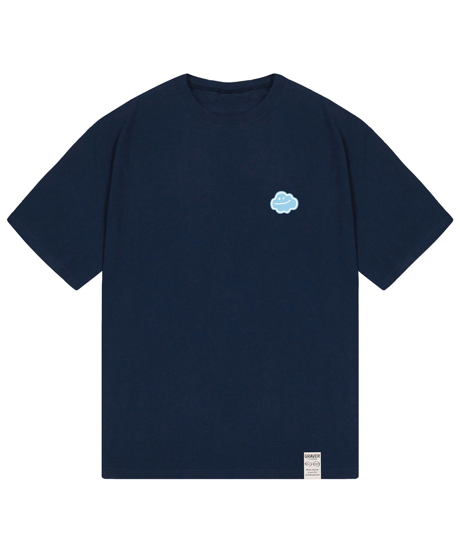 MUSINSA | GRAVER [UNISEX] SMALL CLOUD SMILE WHITE CLIP SHORT