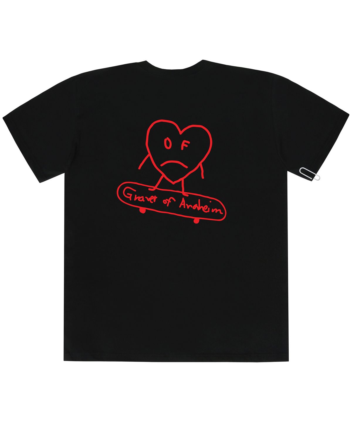 그레이버(GRAVER) [UNISEX]라인 하트보드 백프린팅 반팔티_블랙