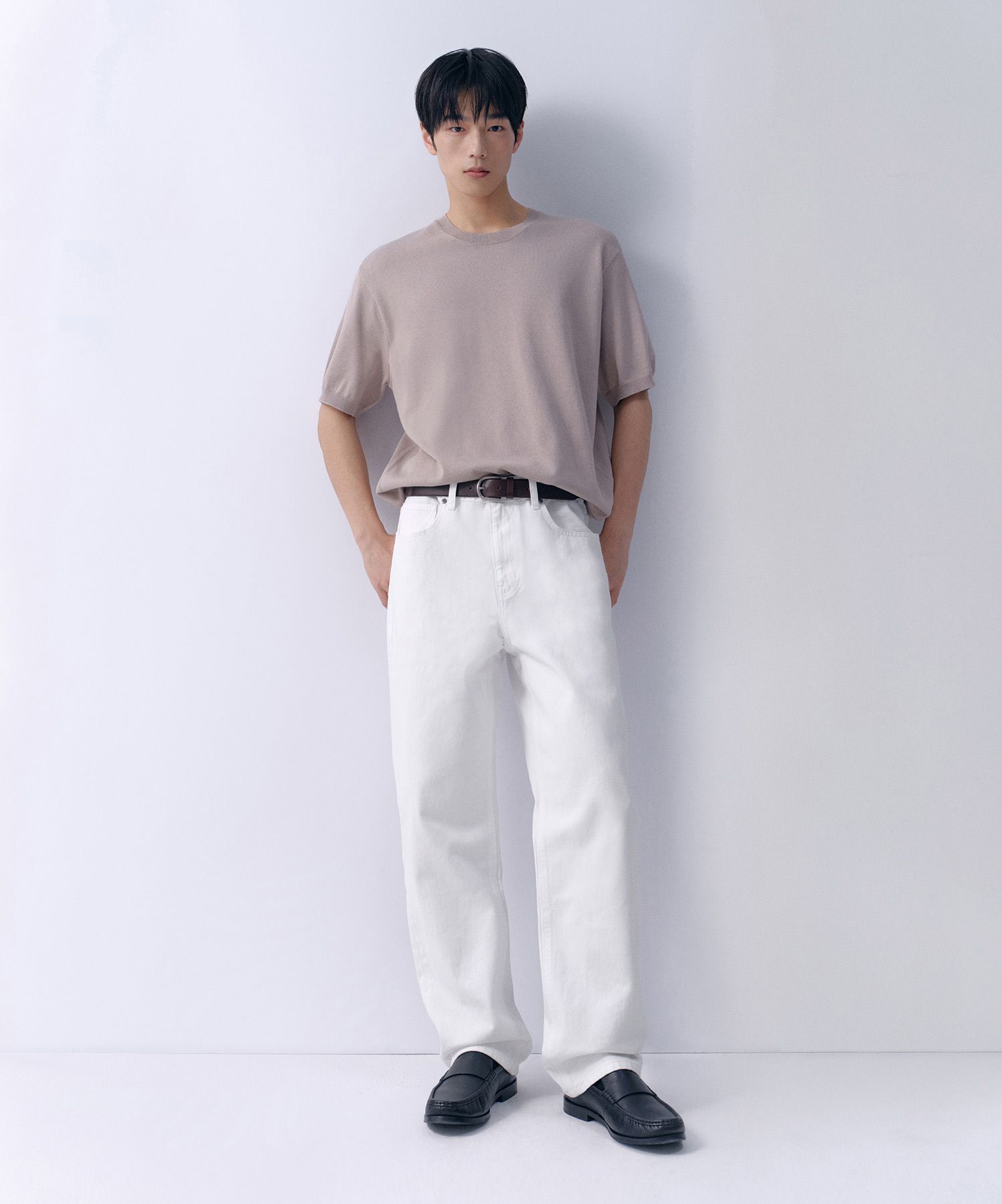 ★MUSINSA STANDARD★ Straight denim slacks cream MMDNP104-CR MUSINSA | MUSINSA STANDARD Loose Straight Denim Pants [Cream]