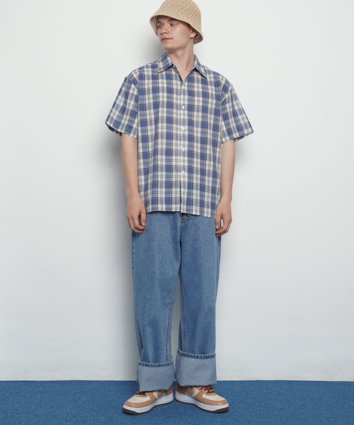 에이본(THE-ABON) M197 wide denim blue