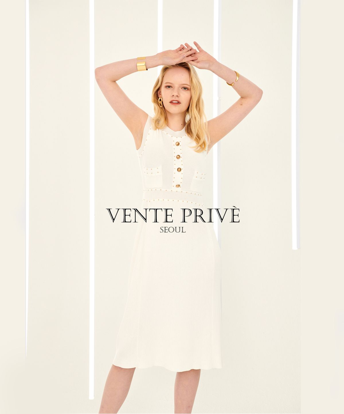 벙트 프리베(VENTE PRIVE) 골지 슬리브 니트 원피스