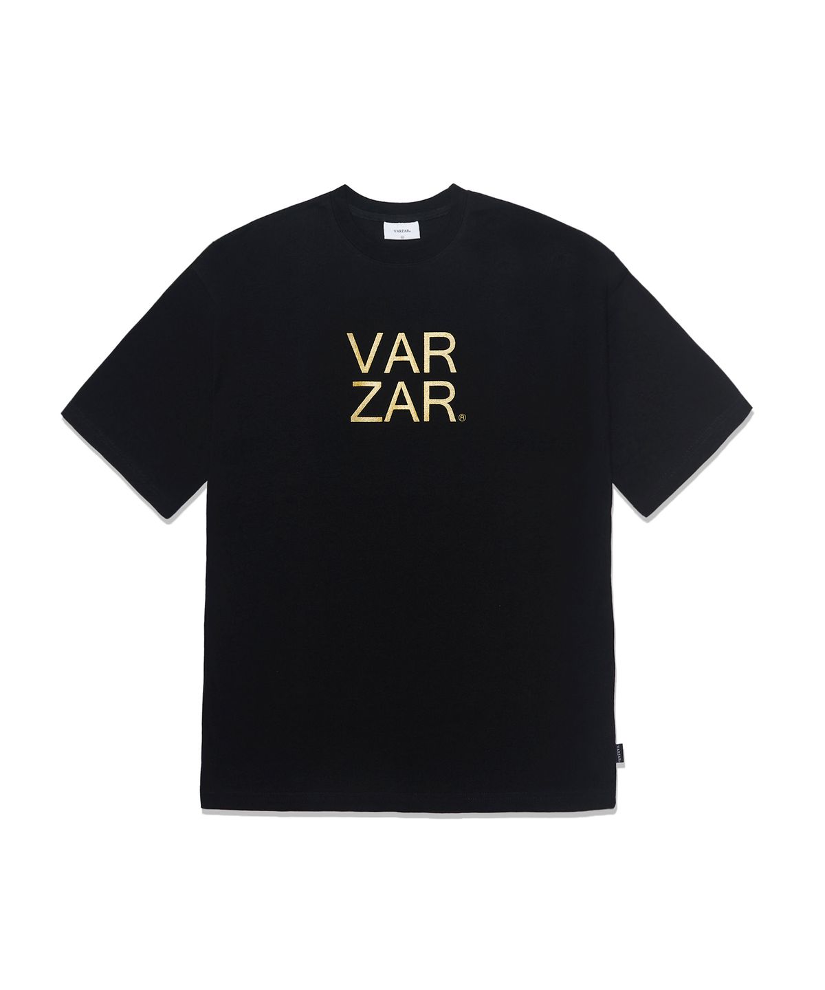 바잘(VARZAR) 오리지널 골드 빅로고 반팔 티셔츠 블랙