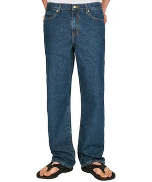 베이직 소프트 워시 스트레이트 데님 팬츠 (DARK BLUE)