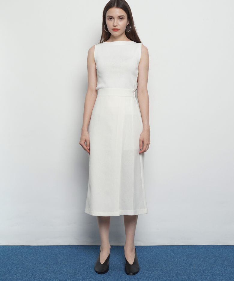 W327 rap long skirts ivory