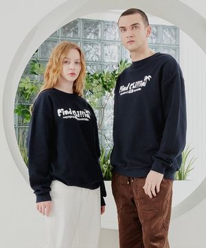 NA1121 팜트리 로고 맨투맨 네이비