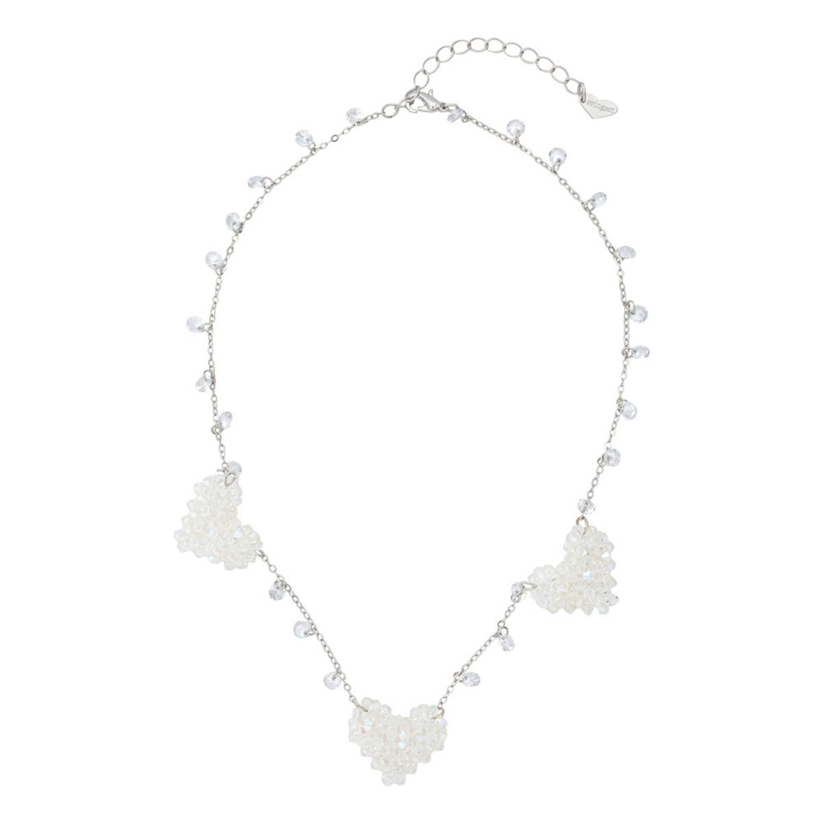 스윙셋(SWINGSET) Triple Heart Beads Necklace (Clear)