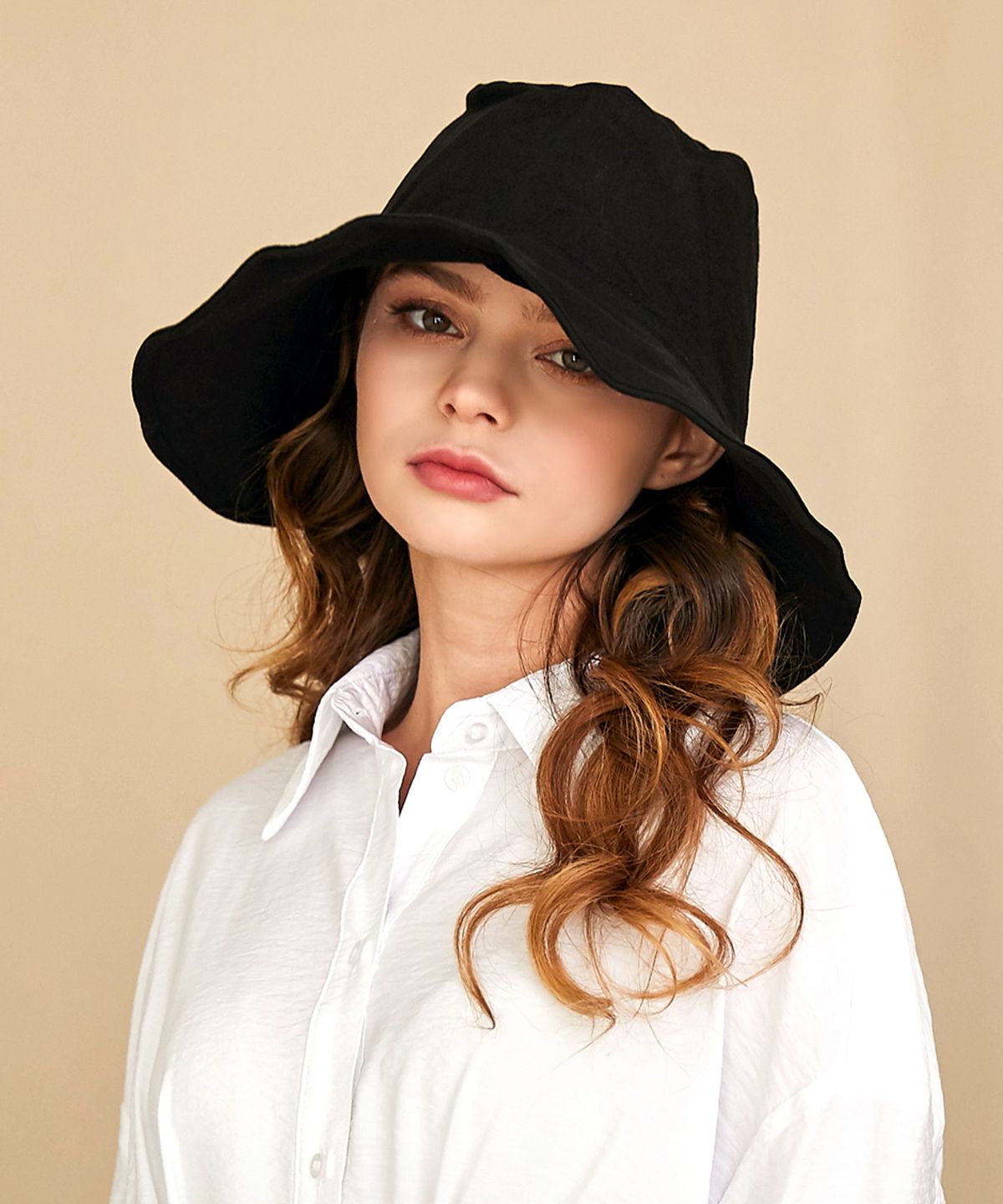 슬리피슬립(SLEEPYSLIP) [unisex]MOOD LINEN BLACK BUCKET HAT