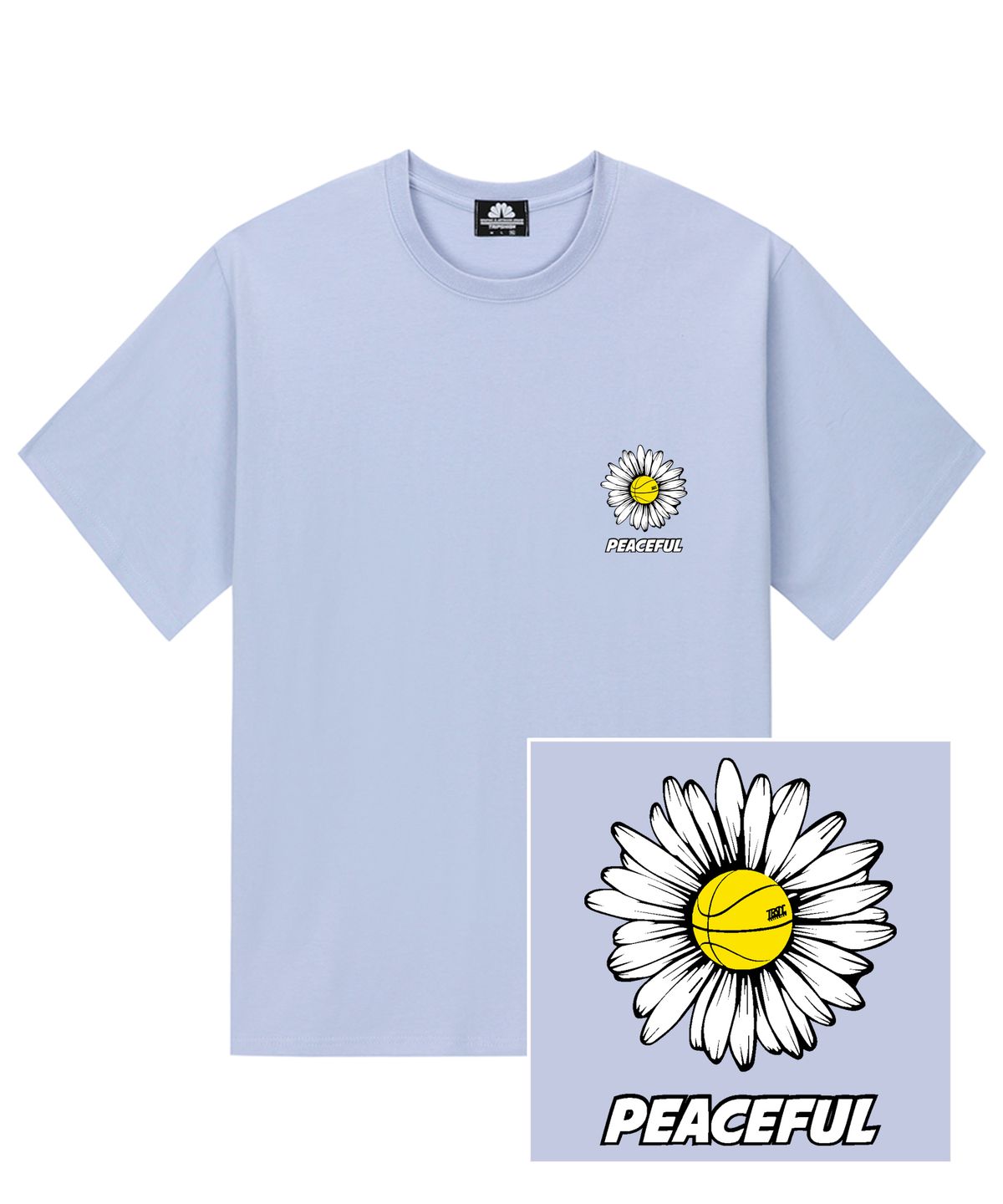 트립션(TRIPSHION) DAISY PEACEFUL LOGO 티셔츠 - 퍼플