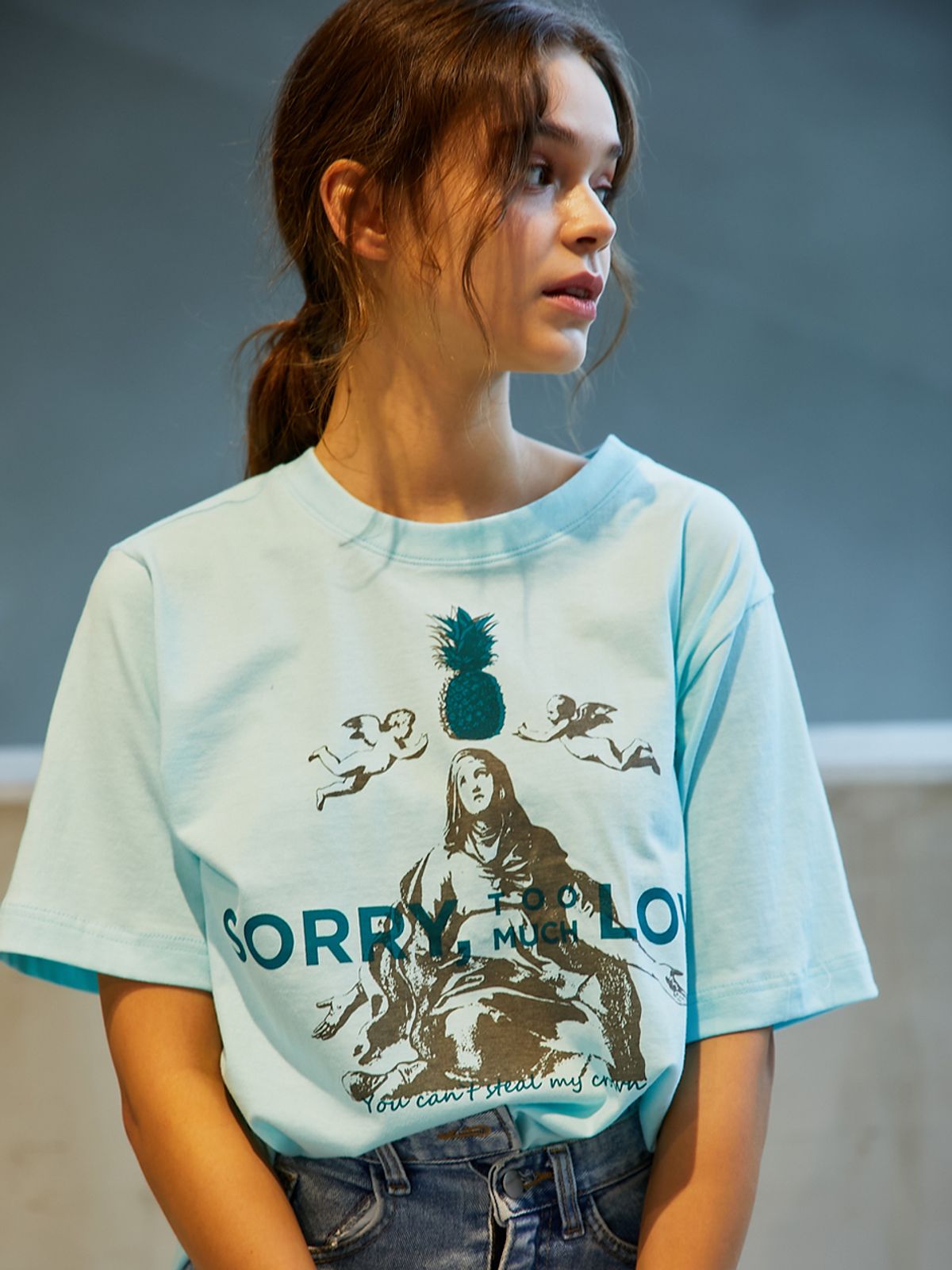 쏘리, 투 머치 러브(SORRY, TOO MUCH LOVE) Angel Pineapple Tee_Blue