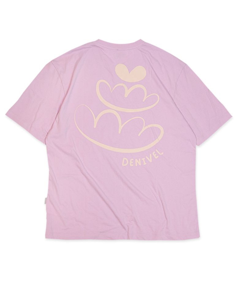 오버핏 하트라인 심볼 티셔츠 (Purple)